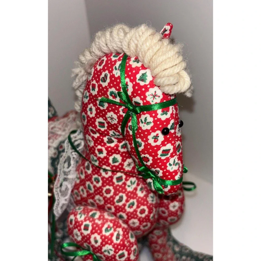 Vintage Quilted Christmas Rocking Horse 12